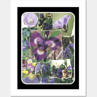 Purple Flowers Collage Posters and Art